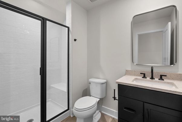 Bathroom, Glass Shower, Interior, Wood Texture Flooring