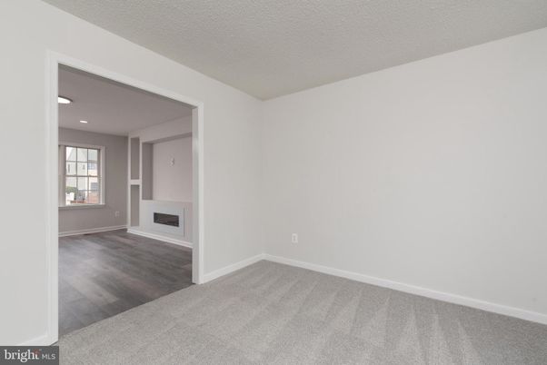 Empty room, Fireplace, Interior, Recessed Lighting, Wood Texture Flooring