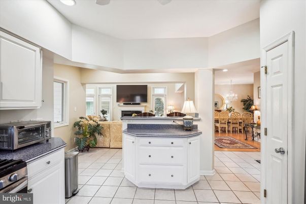 Chandelier, Dining room, Fireplace, Interior, Kitchen, Living room, Recessed Lighting