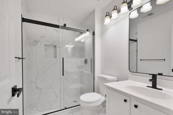 Bathroom, Glass Shower, Interior, Marble Walls