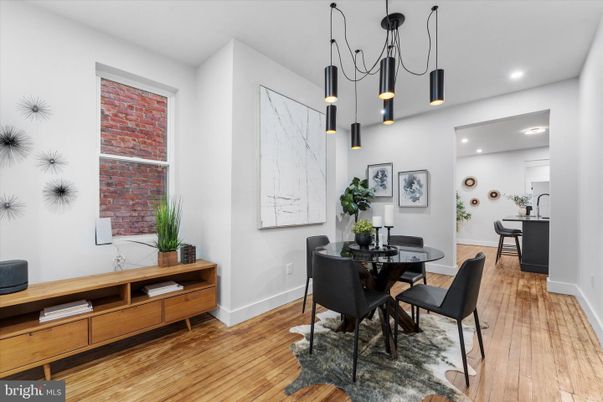 Dining room, Interior, Pendant Lights, Recessed Lighting, Wood Texture Flooring