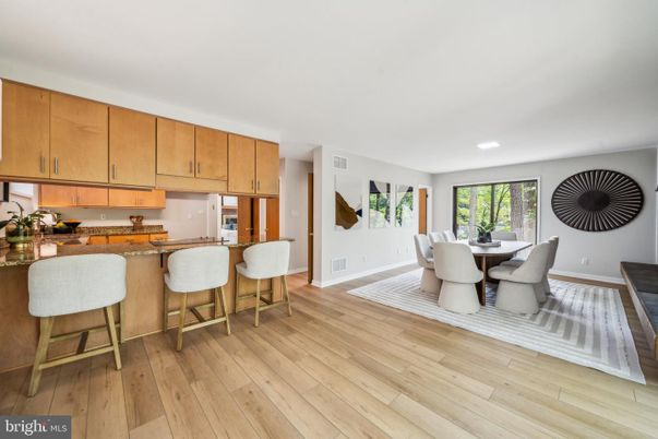 Dining room, Interior, Kitchen, Recessed Lighting, Wood Texture Flooring