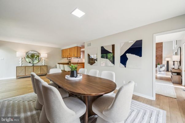 Dining room, Interior, Kitchen, Recessed Lighting, Wood Texture Flooring