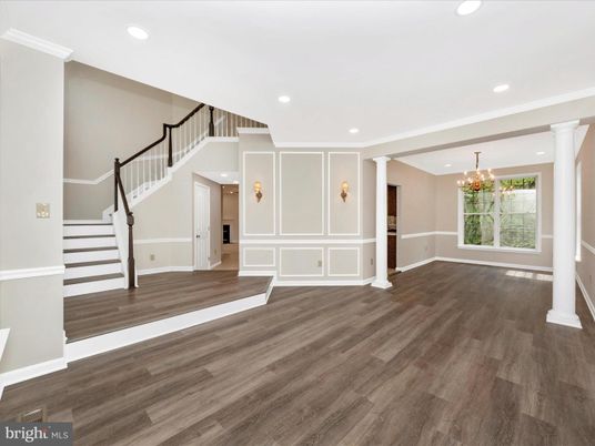 Chandelier, Interior, Recessed Lighting, Wood Texture Flooring