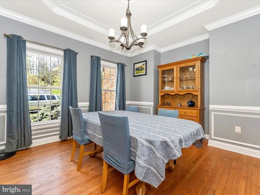 Chandelier, Dining room, Interior, Wood Texture Flooring