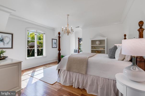 Bedroom, Chandelier, Interior, Wood Texture Flooring