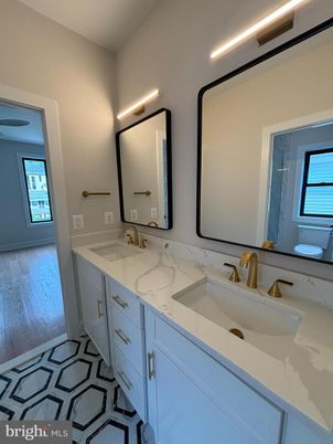 Bathroom, Dual Sink Vanities, Interior, Wood Texture Flooring