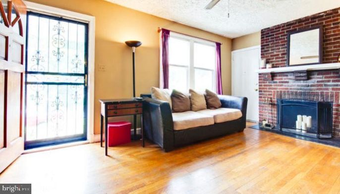 Fireplace, Interior, Living room, Stone Walls, Wood Texture Flooring