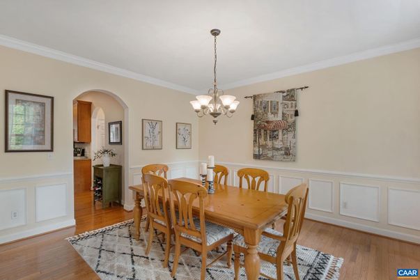 Chandelier, Dining room, Interior, Wood Texture Flooring