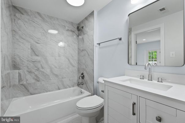 Bathroom, Interior, Marble Walls, Recessed Lighting