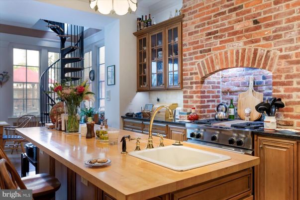 Interior, Kitchen, Stainless Steel Appliances, Stone Walls