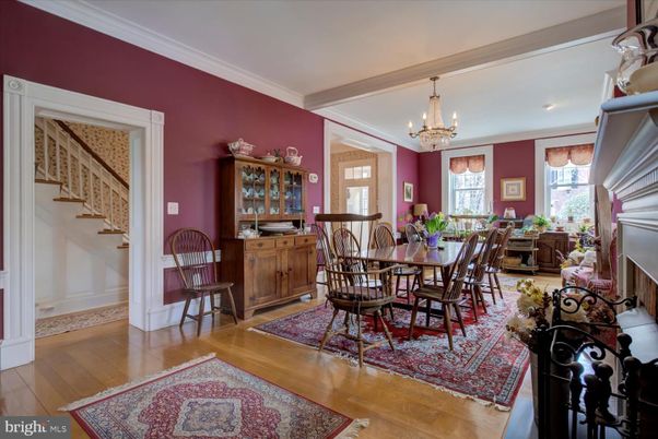 Chandelier, Dining room, Interior, Recessed Lighting, Wood Texture Flooring