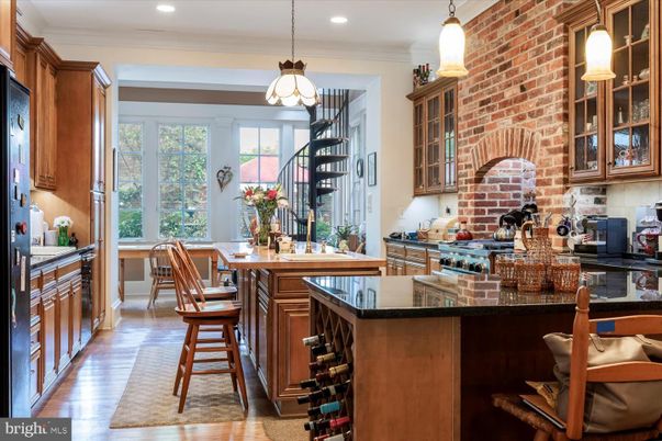 Interior, Pendant Lights, Recessed Lighting, Stone Walls, Wood Texture Flooring