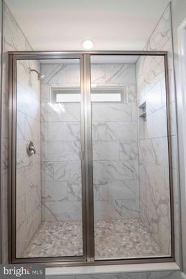 Bathroom, Glass Shower, Interior, Marble Walls