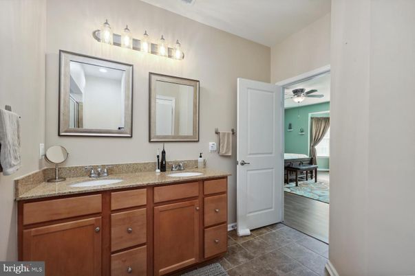 Bathroom, Dual Sink Vanities, Interior, Wood Texture Flooring