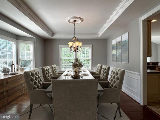 Chandelier, Dining room, Interior, Wood Texture Flooring