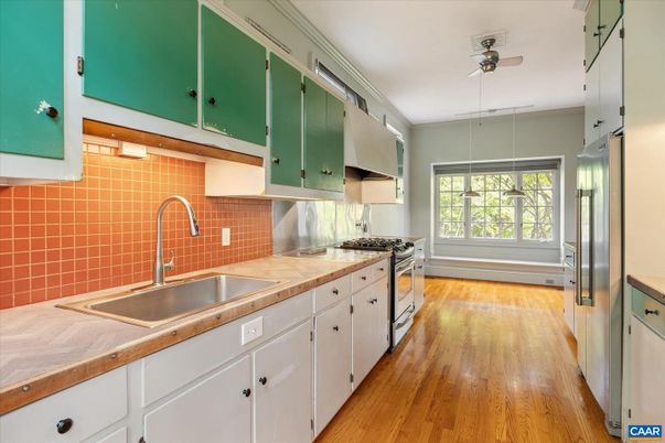 Interior, Kitchen, Pendant Lights, Wood Texture Flooring