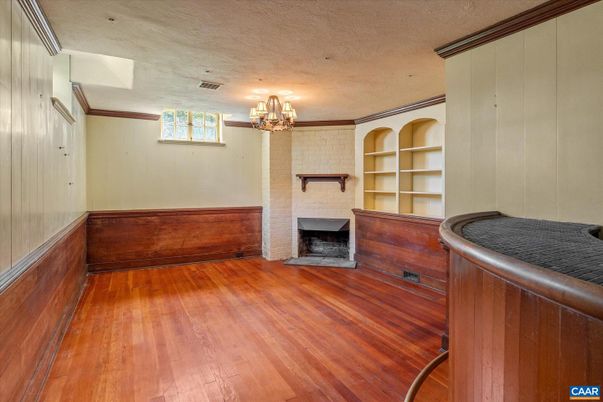 Chandelier, Fireplace, Interior, Wood Texture Flooring