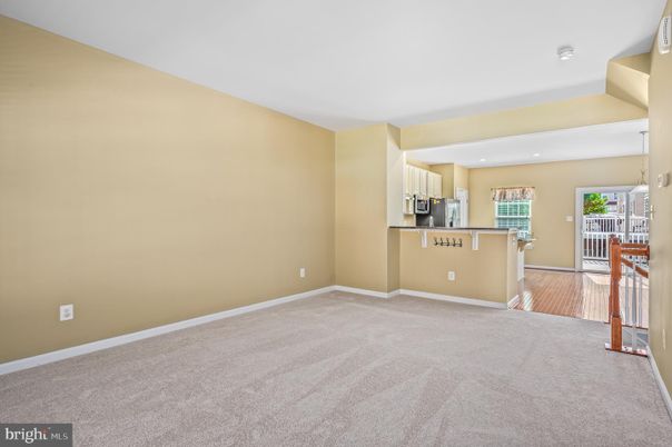 Empty room, Interior, Kitchen, Recessed Lighting, Wood Texture Flooring