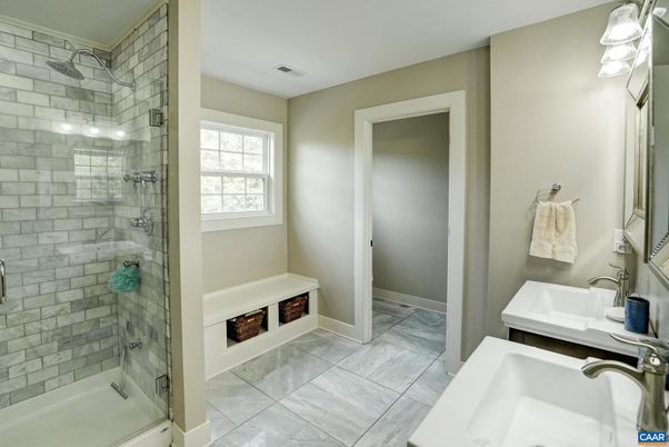 Bathroom, Glass Shower, Interior, Stone Walls
