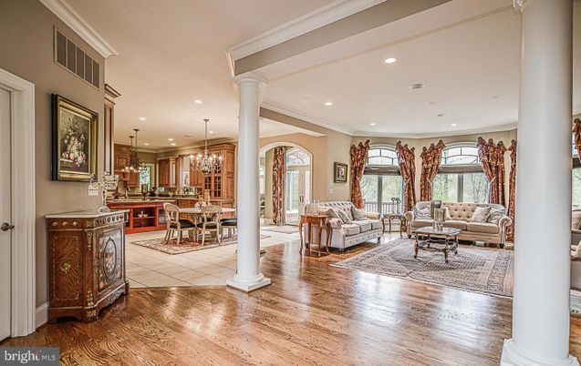 Chandelier, Dining room, Interior, Kitchen, Living room, Pendant Lights, Recessed Lighting, Wood Texture Flooring