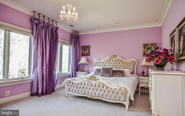 Bedroom, Chandelier, Interior