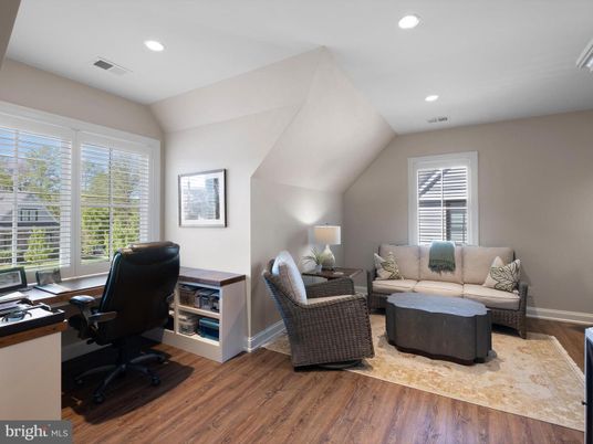 Home Office, Interior, Recessed Lighting, Wood Texture Flooring