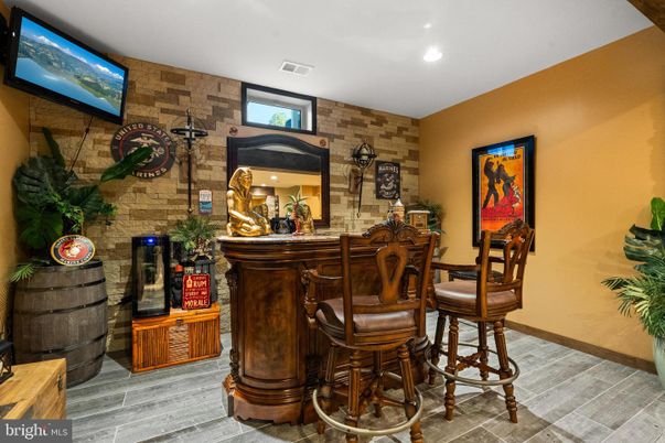 Interior, Recessed Lighting, Stone Walls, Wood Texture Flooring