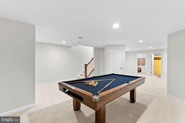 Billiard Table, Game Room, Interior, Recessed Lighting