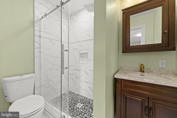 Bathroom, Glass Shower, Interior, Marble Walls