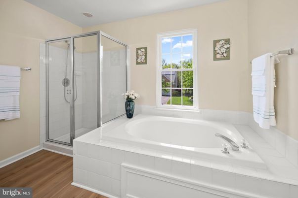 Bathroom, Glass Shower, Interior, Wood Texture Flooring