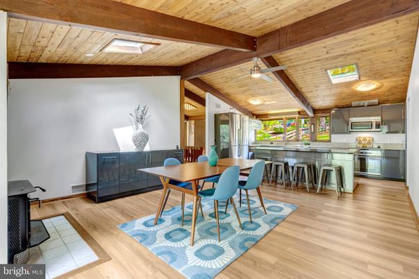 Dining room, Interior, Kitchen, Wooden Beams, Wooden Ceilings, Wood Texture Flooring