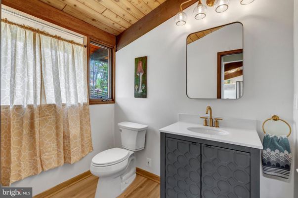 Bathroom, Interior, Wooden Beams, Wooden Ceilings, Wood Texture Flooring