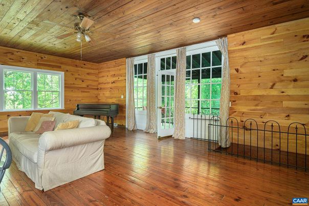 Interior, Piano, Recessed Lighting, Wooden Ceilings, Wood Texture Flooring, Wooden Walls