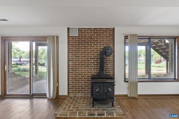 Interior, Stone Walls, Wood Texture Flooring