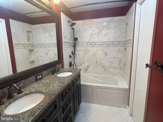 Bathroom, Dual Sink Vanities, Interior, Marble Walls