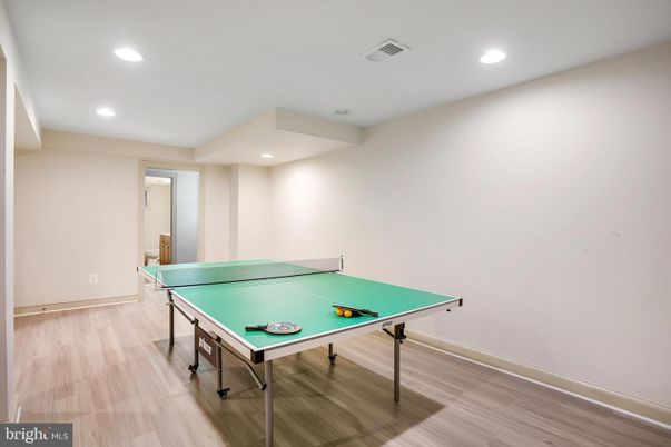 Game Room, Interior, Recessed Lighting, Wood Texture Flooring