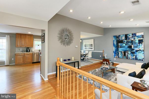 Dining room, Interior, Kitchen, Living room, Recessed Lighting, Stainless Steel Appliances, Wood Texture Flooring