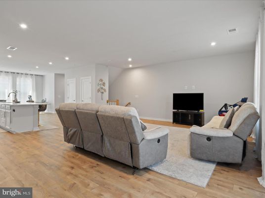 Interior, Kitchen, Living room, Recessed Lighting, Wood Texture Flooring