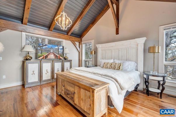 Bedroom, Interior, Wooden Beams, Wood Texture Flooring