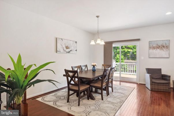Dining room, Interior, Pendant Lights, Recessed Lighting, Wood Texture Flooring