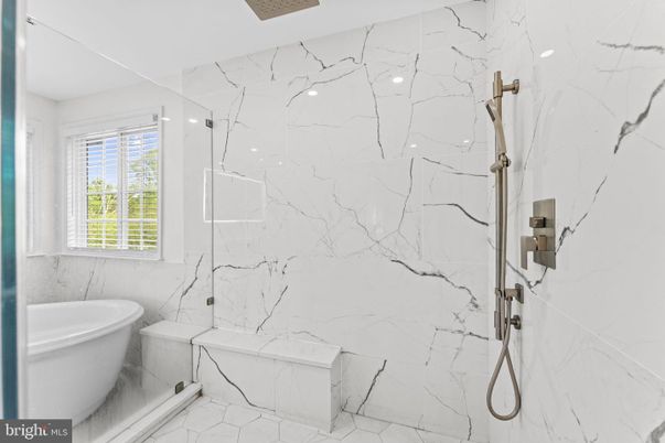 Bathroom, Glass Shower, Interior, Marble, Marble Walls