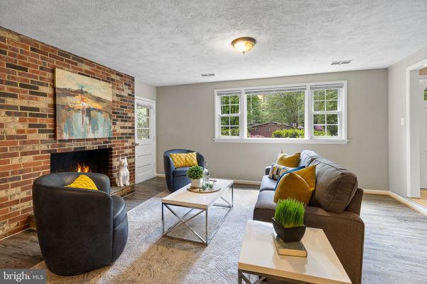 Fireplace, Interior, Living room, Stone Walls, Wood Texture Flooring