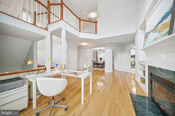 Dining room, Fireplace, Interior, Wood Texture Flooring
