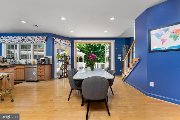 Dining room, Interior, Kitchen, Recessed Lighting, Wood Texture Flooring