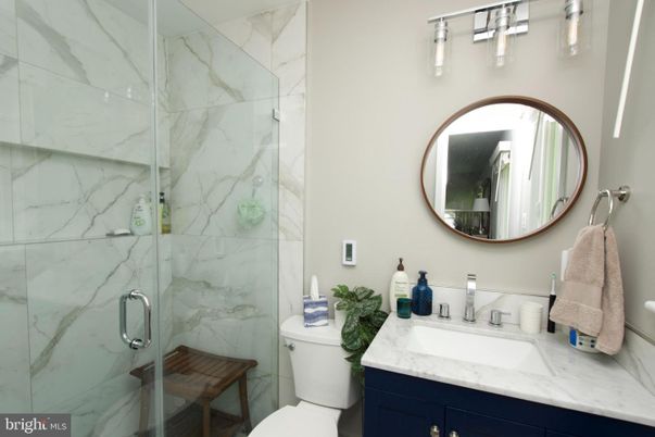 Bathroom, Glass Shower, Interior, Marble Walls