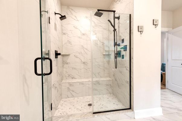 Bathroom, Glass Shower, Interior, Marble, Marble Walls