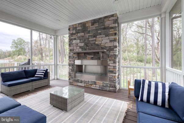 Fireplace, Interior, Living room, Stone Walls, Sun Room, Wood Texture Flooring