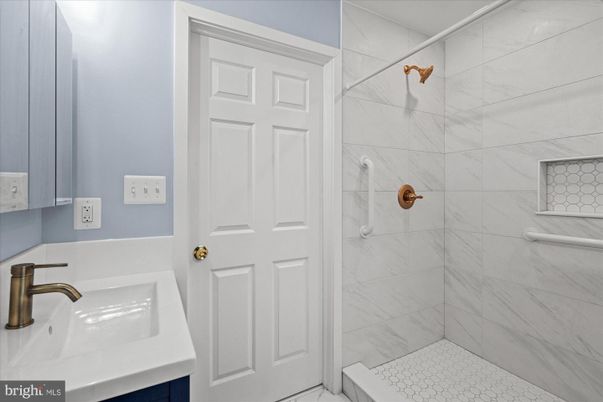 Bathroom, Glass Shower, Interior, Marble Walls
