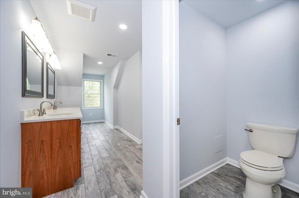 Bathroom, Interior, Recessed Lighting, Wood Texture Flooring